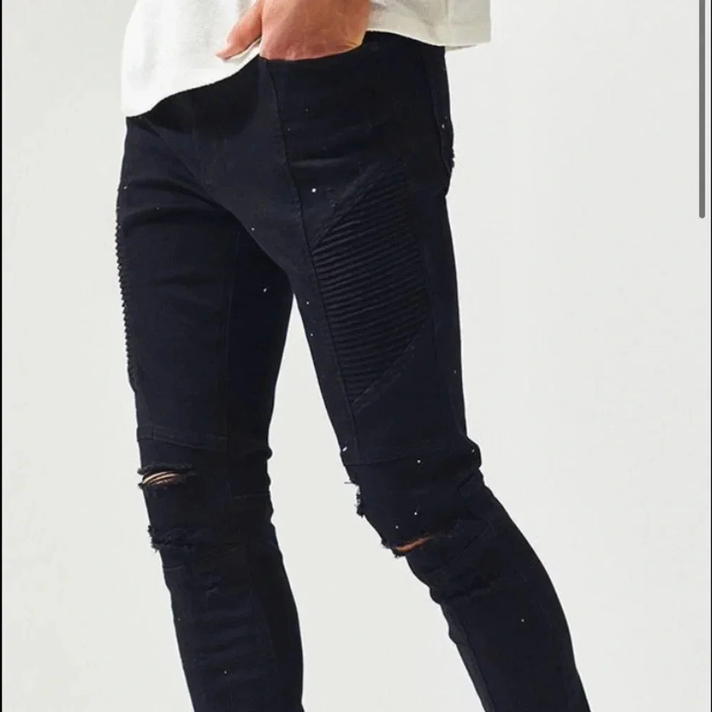 black moto destroy stacked skinny distressed jeans by pac sun 28 x 30